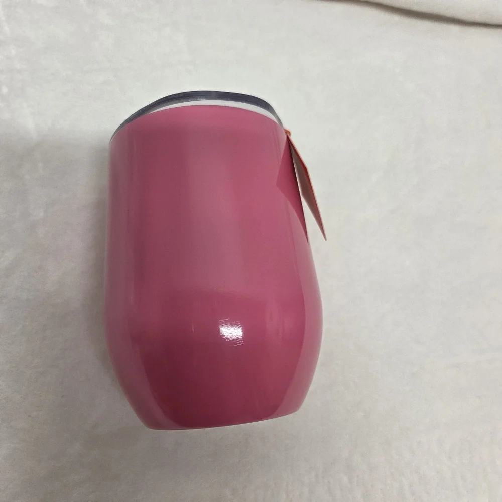 Cute Pink ban.do Stemless Wine Tumbler "Take A Break" Travel Coffee Mug NWT - Picture 4 of 7